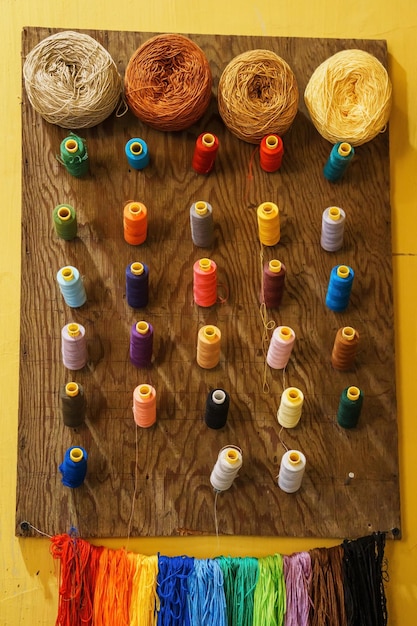 zestaw próbek i nici